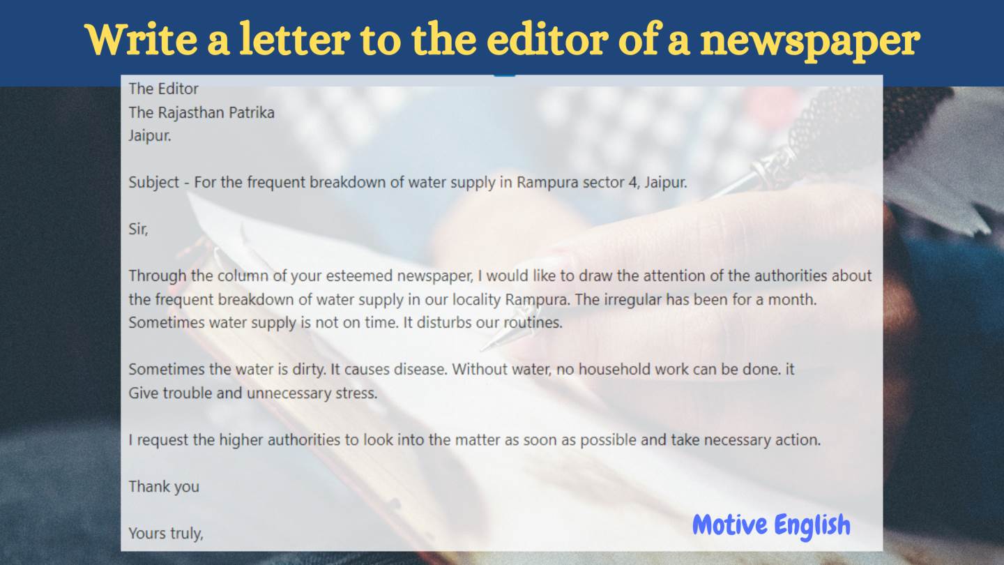 How To Write A Letter To The Editor Of A Newspaper