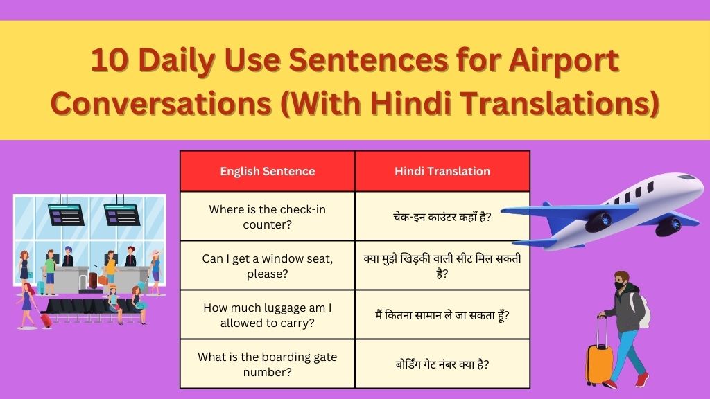 10 Daily Use Sentences for Airport